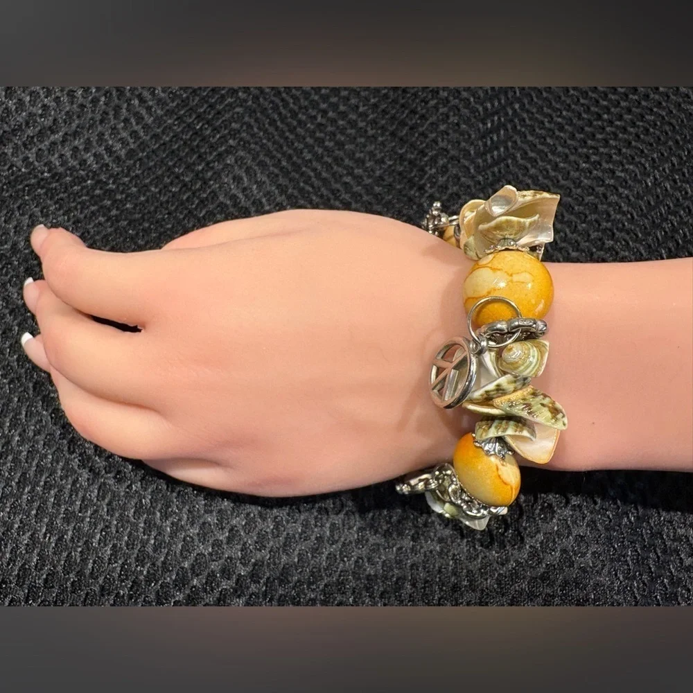 Boho Chic Shell & Gemstone Charm
Bracelet - Picture 4 of 8